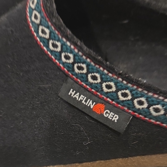 Haflinger Black Mules with Patterned Trim - Picture 8 of 16